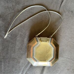Vintage Studio R Italian Metallic Gold Octagon Crossbody Bag